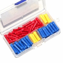 100pcs 10-22 AWG Assorted Insulated Straight Wire Butt Connector Electrical Crimp Terminal Connectors BV-1 BV-2 BV-5.5 2024 - buy cheap