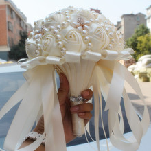 Ramos De Novia Artificiales para dama De honor, impresionante ramo De rosas blancas para boda, Artificiales 2024 - compra barato