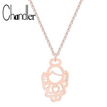 Chandler Stainless Steel Baby Angel Necklace Gold Color Rose Gold  Hollowout Fairy Angel Fashion Chokers For Teen Girls 2024 - buy cheap