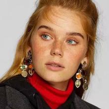 Dvacaman 2019 New Trendy 6 Colors Big Beads With Crystal Tassel Earrings for Women Boho Metal Fringed Statement Earrings Jewelry 2024 - buy cheap