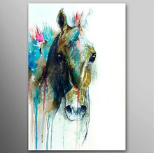 Canvas Painting Cuardros decoracion 100% Hand Painted Modern Animal Poster Oil Painting Animal Abstract Horse Head Wall Art 2024 - buy cheap