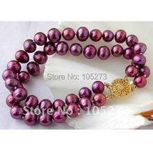 2ROWS AA 8MM-9MM 8''INCHS GRAPE PURPLE ROUND FRESHWATER PEARL BRACELET FASHION PEARL JEWELRY HOT SALE FREE SHIPPING FN1174 2024 - buy cheap