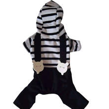 Small Pet Dog Clothes Cat Nice Hoodie Stripe Strap Jumpsuit T Shirt Puppy Soft Cotton Apparels Clothes S-XXL 2024 - buy cheap