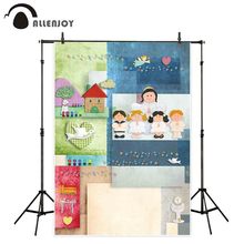 Allenjoy photography background Holy Communion cross Handmade effect cute painting backdrops photophone photocall photobooth 2024 - buy cheap