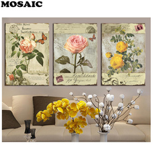 3 pcs Diamond Mosaic rose Flower Full Square 5D Diamond Painting Diamond Embroidery Sale Picture Of Rhinestone Decor Home 2024 - buy cheap