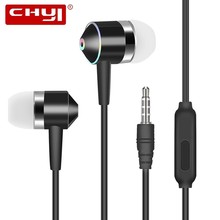CHYI Sport Earphone Wired Super Bass 3.5mm Crack Colorful Headset wholesale Earbud with Microphone Hands Free for Samsung Phone 2024 - buy cheap