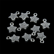 5 pçs/lote novo na moda da estrela encantos pingentes para diy pulseira colar retro de prata antigo beads artesanato jóias acessórios 2024 - compre barato