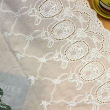 Tela de encaje bordado de algodón 100% blanco Natural, accesorios de costura hechos a mano, ancho de 28cm, 3 yardas por lote 2024 - compra barato