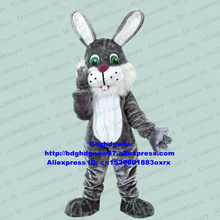Disfraz de conejo de Pascua de piel larga gris, traje de Mascota de liebre de conejo, personaje de dibujos animados, boda, nupciales, banquete de agradecimiento, zx2596 2024 - compra barato