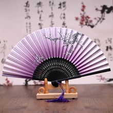 Chinese Japanese Folding Silk Bamboo Butterflies Sakura Hand Fan Wedding Gift 2024 - buy cheap