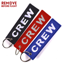 Fashion Keychains CREW Keychain llaveros Luggage Tag Embroidery Crew Key Chain Jewelry for Aviation Lover Flight Crew 100 Pcs 2024 - buy cheap