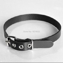 Fashion Punk Gothic 100% Handmade Plain Basic Buckle Choker Leather Collar BDSM Fetish Harajuku Necklace 2024 - buy cheap