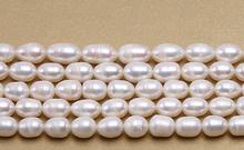 Perlas genuinas AAA naturales 9x11mm, perlas de agua dulce barrocas ovaladas blancas, perlas sueltas, regalo DIY, una hebra con agujero aprox. 1mm 2024 - compra barato