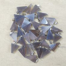 Wholesale 50pcs/lot 2016 fashion high quality natural gray Onyx triangle shape charms pendants for jewelry making free shipping 2024 - buy cheap