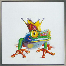 100%Handpainted Oil Paintings Wall Pictures Animal Oil Painting on Canvas Handsome Frog Prince Wall Art for Home Decoration 2024 - buy cheap