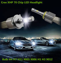 Top Auto Car Canbus No Error Copper Belt H4 H7 H8 H11 9005 9006 H1 H3 9012 LED Headlight Kit Cree xhp70 Chip LED 6000K 55W bulbs 2024 - buy cheap