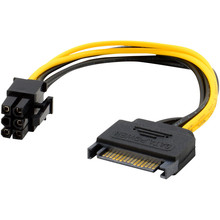 15pin sata power para 6pin pcie pci-e pci express adaptador cabo para placa de vídeo transporte da gota l1105 #2 2024 - compre barato