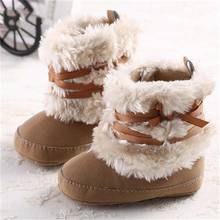 Newborn Baby Girls Soft Crib Shoes Bowknot Snow Boots Toddler Warm Fleece Boots 2024 - buy cheap