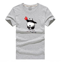 Летняя мужская футболка с принтом панды, Забавные футболки, повседневные футболки с круглым вырезом и короткими рукавами, 100% хлопок, уличная футболка, Homme 2024 - купить недорого
