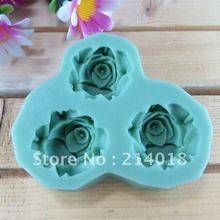 Molde de silicona con forma de Rosa/flor para fondant, molde de silicona para tartas de fondant (si063), envío gratis 2024 - compra barato