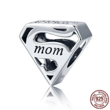 Sterling Silver 925 Triangle Dear Mom Charm Beads fit Original bangle Charm Bracelet & Necklace Jewelry DIY 2024 - buy cheap