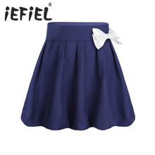 iEFiEL Kids Infant Baby Children Teenage Girls School Uniform Pleated Bowknot Scooter Skirt with Hidden Shorts for Dance Class 2024 - buy cheap