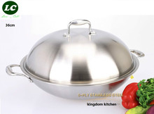 Cookware Woks large utensil WOK 36cm COOKING TOOL PAN #304 stainless steel 5ply fry pan non-stick no Coating Pan 2024 - buy cheap