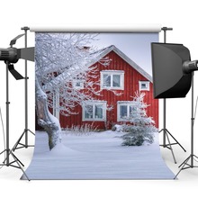 Frozen Photography Backdrops Red House Snow World Backgrounds for Photo Studio Baby Shower New Born Baby Children Photophone 2024 - buy cheap