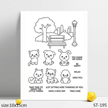 AZSG Park Bench / Lovely Animals Clear Stamps/Seals For DIY Scrapbooking/Card Making/Album Decorative Silicone Stamp Crafts 2024 - buy cheap