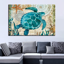 Artwork Poster Canvas Painting 1 Pieces Sea Turtle HD Prints Animal Home Decoration Wall Art Living Room Scenery Modular Picture 2024 - buy cheap