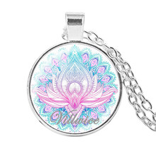 VILLWICE New DIY Amulet Mandala Necklace Glass Dome Sacred Geometry Chakra Zen Pendant India Buddhism Jewelry Gifts 2018 2024 - buy cheap
