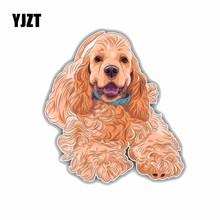 Yjzt 12.5*13 cm americano cocker spaniel cão dos desenhos animados decoração do carro adesivo decalques C1-4217 2024 - compre barato