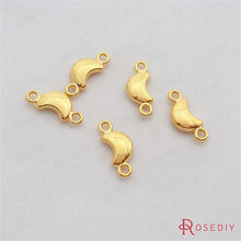 Wholesale 15*6mm Gold color 2 Holes Moon Zinc Alloy Connectors Charms Pendants Diy Jewelry Findings Accessories 50 pcs(JM7315) 2024 - buy cheap