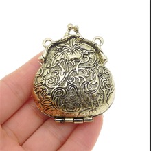2PCS Antique Style Bronze Tone Ancient Purse Locket Alloy Charms Pendants 54*45*18MM OpenClose Wishes Box Retro Male Gift 04113 2024 - buy cheap