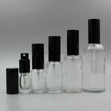 Botellas de vidrio para Perfume, atomizador con tapa negra para loción cosmética, 5ml, 10ml, 15ml, 20ml, 30ml, 50ml, 100ML, Vacío claro 2024 - compra barato