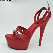 LAIJIANJINXIA Новинка 15 см высокий каблук шелковые на одной лямке с ремешком на щиколотке женские туфли на каблуке на платформе летняя обувь для женщин сандалии 2024 - купить недорого