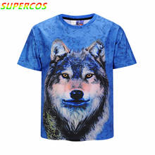 Free Shipping! Newest Good Quality Summer 3D Wolf Head Print Cool Comfortable High Street Short Sleeve T-shirt 2024 - buy cheap