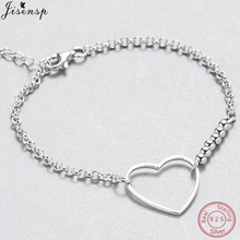 Jisensp 925 Sterling Silver Beads Bracelets Femme Love Heart Charm Bracelets for Women Girls Men Friendship Summer Jewelry Gifts 2024 - buy cheap