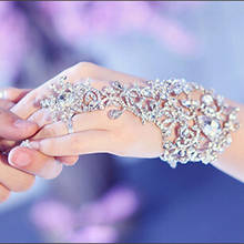 New Luxury Crystal Bridal Glove Wrist Fingerless Wedding Jewelry Bracelets for Bride Hot Sale Beaded Mariage Bride Bracelets 2024 - buy cheap