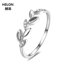 Leaf Solid 14k White Gold Natural Diamonds Engagement Ring Wedding Anniversary Band Fine Jewelry Women Trendy 2024 - buy cheap