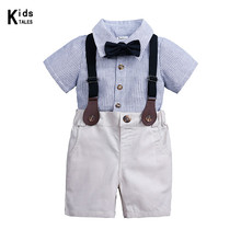 2020 baby Gentleman clothing set formal clothes short sleeve shorts suits party bow body suit boy T-shirt 1-3 years old RT055 2024 - buy cheap