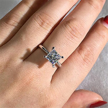 Женское Обручальное Кольцо Vecalon Princess Promise, обручальное кольцо из стерлингового серебра 925 пробы, 0.5ct AAAAA Cz 2024 - купить недорого