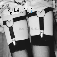 Сексуальная металлическая подвязка с сердцем в стиле панк, готика, ручная работа, нейлоновый эластичный носок 2024 - купить недорого
