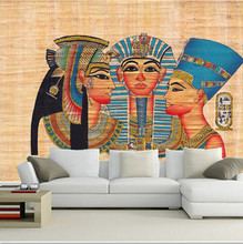 Custom 3D large mural, 3D Ancient Egyptian color figure painting papel de parede ,living room sofa TV wall  bedroom wall paper 2024 - buy cheap