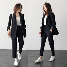 Pants suits elegant woman spring and autumn fashion solid color black office ladies business professional OL two-piece suit 2024 - buy cheap