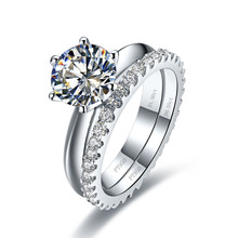Moissanite Set Jewel 1Ct 6.5mm D Color Moissanite Set Rings Platinum 950 Ring Women's Diamond Ring 2024 - buy cheap