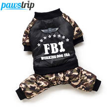 Cool FBI Pet Dog Clothes Overall Thickening Dog Puppy Jumpsuit Costume Warm Winter Clothing For Boy Dogs Ropa Para Perros 2024 - купить недорого