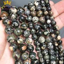 Cuentas redondas de piedra Natural para fabricación de joyas, cuentas de Jades de KAMBABA Old, DIY, pulsera, collar, accesorios, hilo de 15 ''6/8/10mm 2024 - compra barato