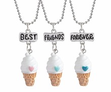 Детское ожерелье «Лучший Друг», подвеска «мороженое» в виде РОЗОВОГО СЕРДЦА, BFF 3 2024 - купить недорого