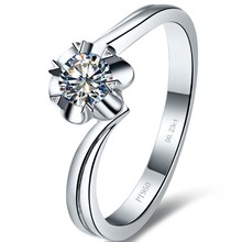 Сертифицированное свадебное кольцо Moissanite 0,23ct, подарок на фестиваль для влюбленных, классический дизайн, роскошные свадебные украшения из белого золота 18 К, AU750 2024 - купить недорого